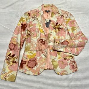 NWT Ann Taylor Blazer Floral Pastel Pink sz0